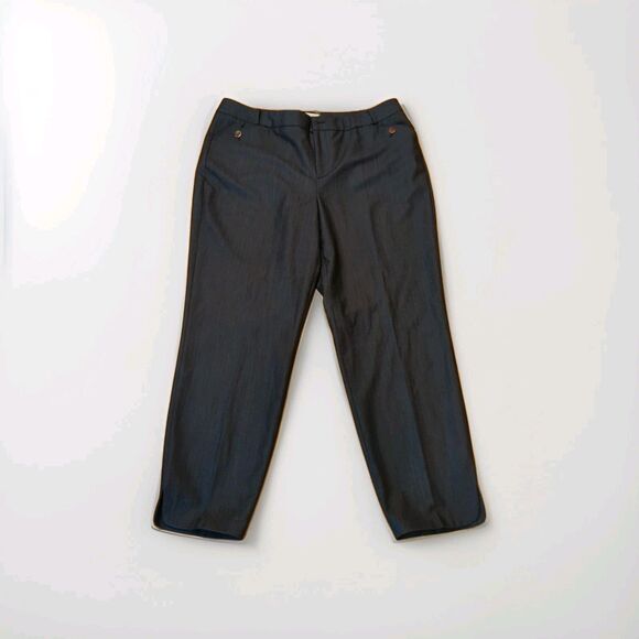 Adrienne Vittadini Studio Pants Womens 12 Navy Blue Career Work Business - Picture 1 of 9
